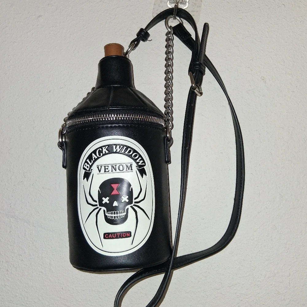 Mad Engine Black Widow Venom Bottle Crossbody Purse - Picture 2 of 9